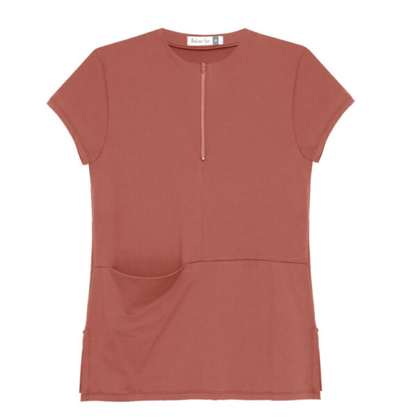 Women's Round-Neck T-shirt With ZIP